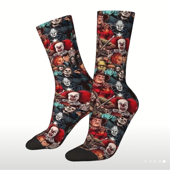 🍒🍒 Horror Characters Theme Socks - Picture 1 of 8